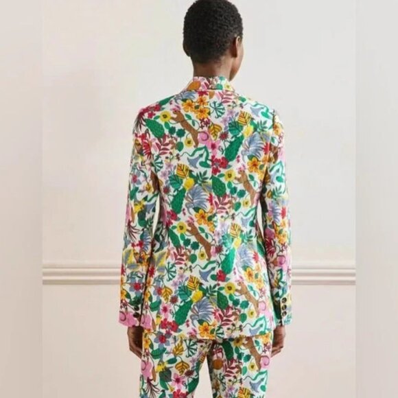 Boden NWOT Thea Wildlife Jungle Floral Linen Blazer Jacket Multicolor - Picture 5 of 12